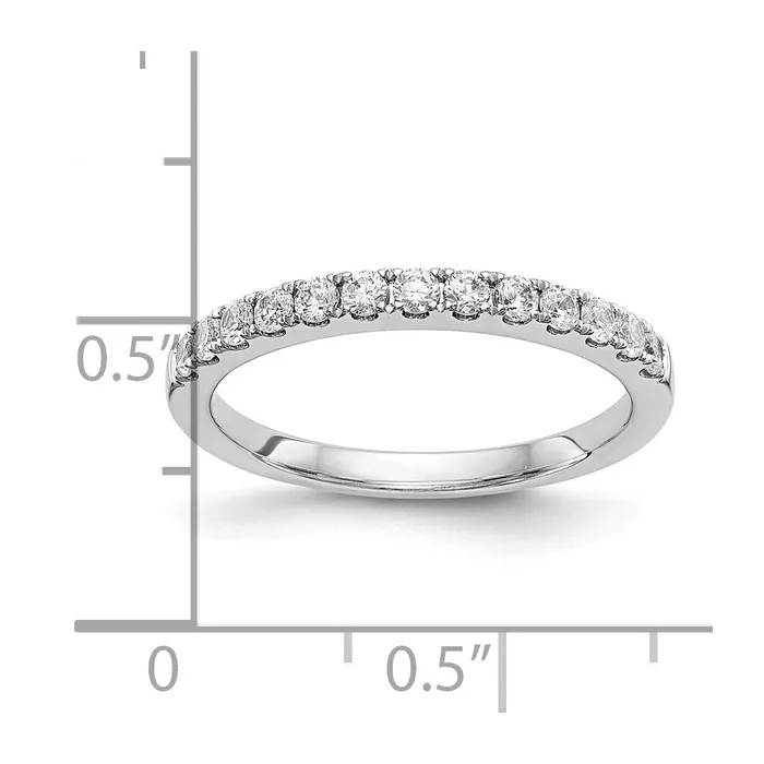 Goldia 035ct CZ Solid Real 14k White Gold Wedding Wedding Band Ring Rings