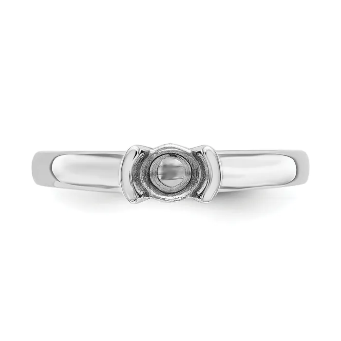 Goldia 050ct CZ Solid Real 14K White Gold Round Bezel Solitaire Engagement Ring Rings