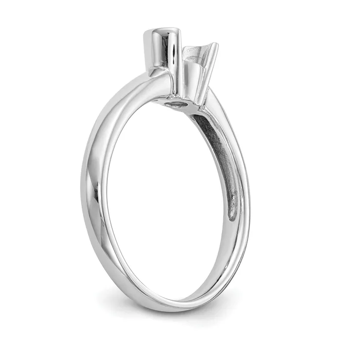Goldia 050ct CZ Solid Real 14K White Gold Round Bezel Solitaire Engagement Ring Rings
