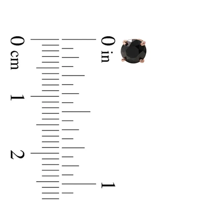 Goldia 063 CT TW Enhanced Black Diamond Solitaire Stud Earrings in 14K Rose Gold Earrings Goldia 063 CT TW Enhanced Black Diamond Solitaire Stud Earrings in 14K Rose Gold Earrings