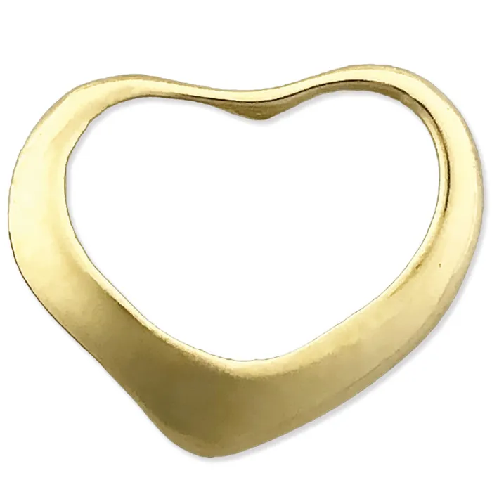 Goldia 14K Gold Floating Heart Charm Slide Charm Necklaces