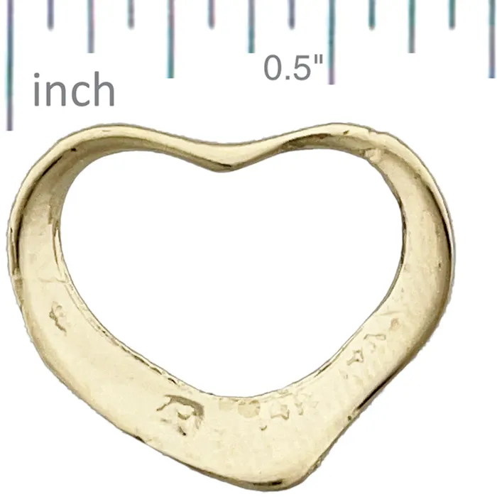 Goldia 14K Gold Floating Heart Charm Slide Charm Necklaces