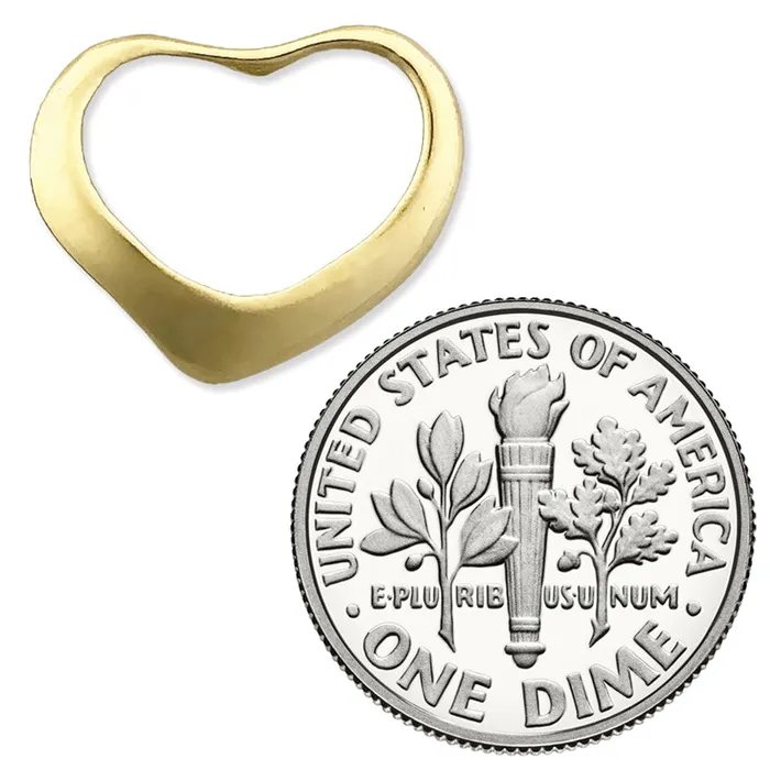 Goldia 14K Gold Floating Heart Charm Slide Charm Necklaces