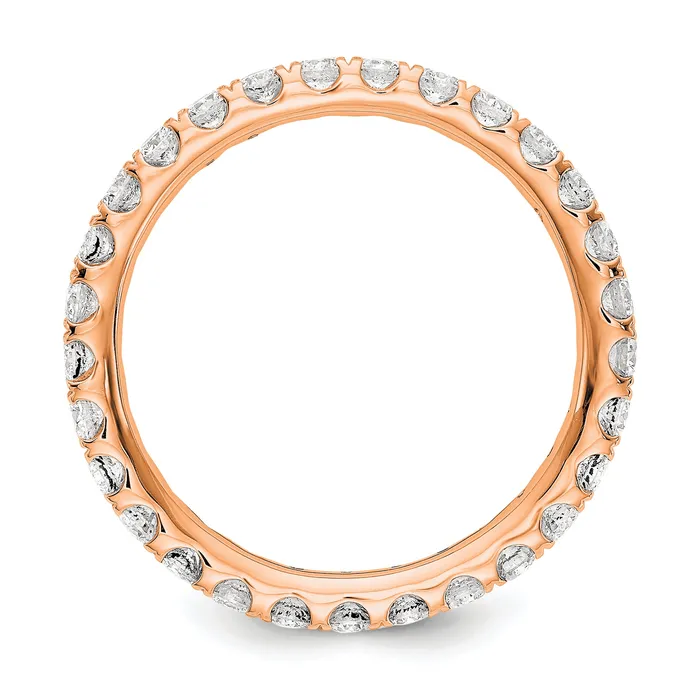 Goldia 14k Rose Gold 1 Ct Lab Grown Diamond VSSI G Shared Prong Eternity Band Ring Rings