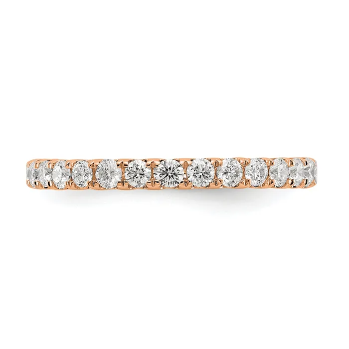 Goldia 14k Rose Gold 1 Ct Lab Grown Diamond VSSI G Shared Prong Eternity Band Ring Rings