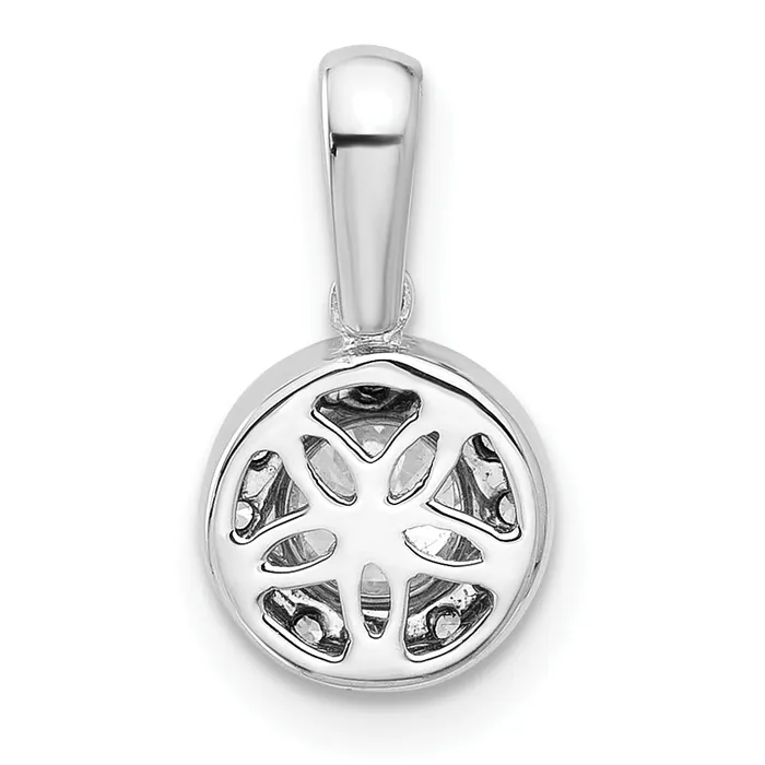 Goldia 14k White Gold 12 Ct Lab Grown Diamond VSSI G Round Halo Pendant Necklaces