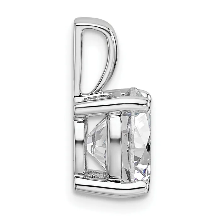 Goldia 14k White Gold 4 Ct Certified Lab Grown Diamond VSSI G Round Four Prong Pendant Necklaces