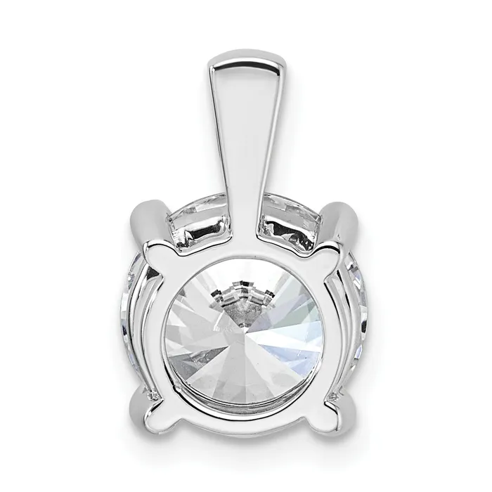 Goldia 14k White Gold 4 Ct Certified Lab Grown Diamond VSSI G Round Four Prong Pendant Necklaces