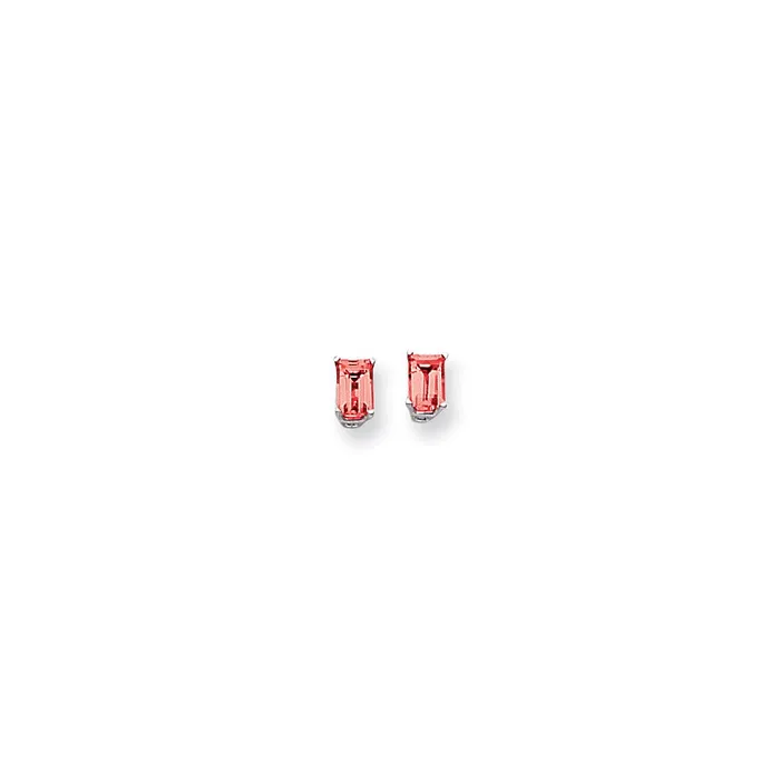 Goldia 14k White Gold 6x4mm Emerald Cut Ruby Earrings Earrings