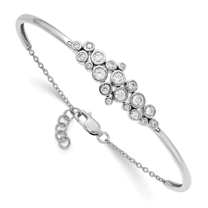 Goldia 14K White Gold Lab Grown Diamond VSSI FGH Bangle Bracelet Bracelets