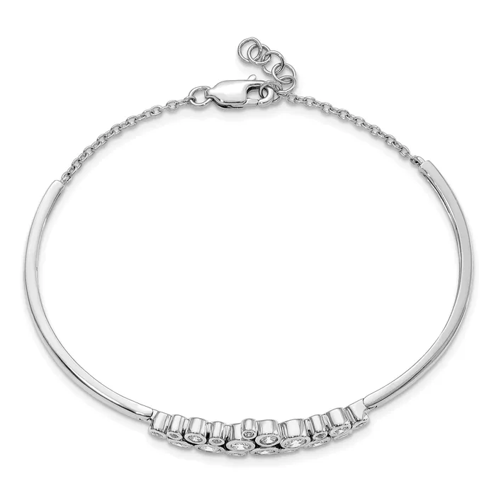 Goldia 14K White Gold Lab Grown Diamond VSSI FGH Bangle Bracelet Bracelets