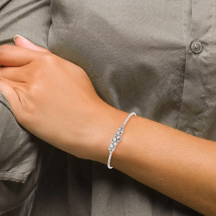 Goldia 14K White Gold Lab Grown Diamond VSSI FGH Bangle Bracelet Bracelets