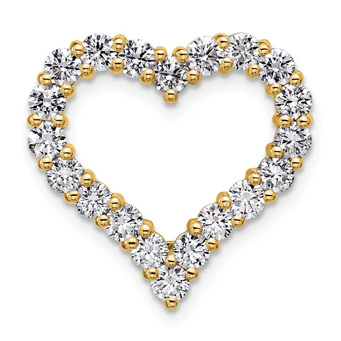 Goldia 14k Yellow Gold 1 12 Ct Lab Grown Diamond VSSI G Heart Chain Slide Pendant Necklaces Goldia 14k Yellow Gold 1 12 Ct Lab Grown Diamond VSSI G Heart Chain Slide Pendant Necklaces