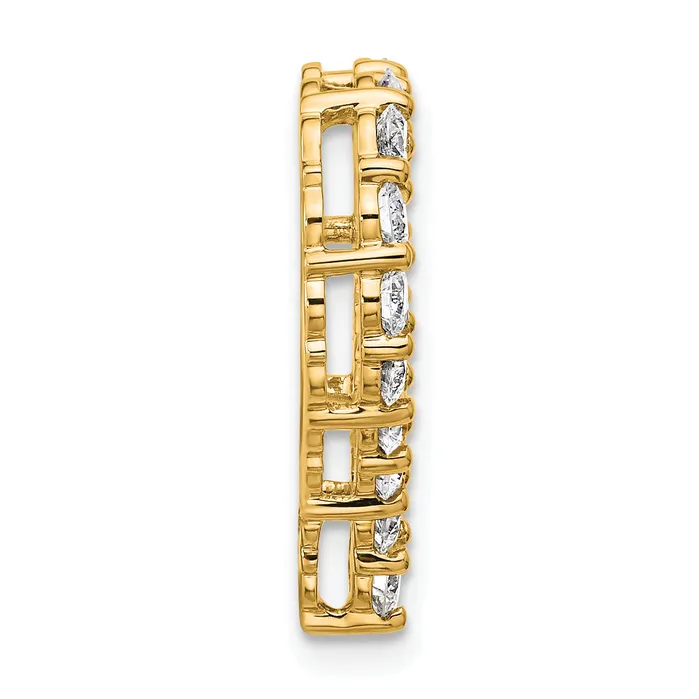 Goldia 14k Yellow Gold 1 12 Ct Lab Grown Diamond VSSI G Heart Chain Slide Pendant Necklaces