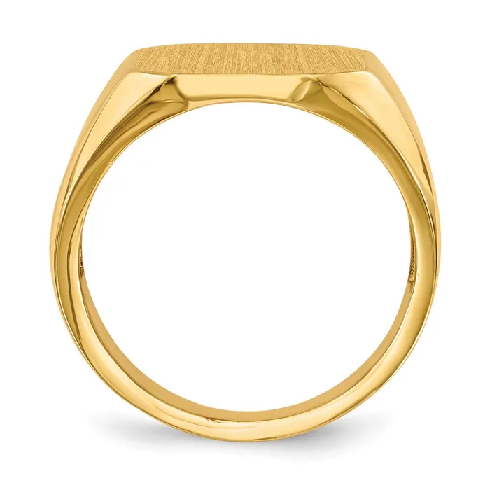 Goldia 14K Yellow Gold 170x150mm Open Back Mens Signet Ring Rings