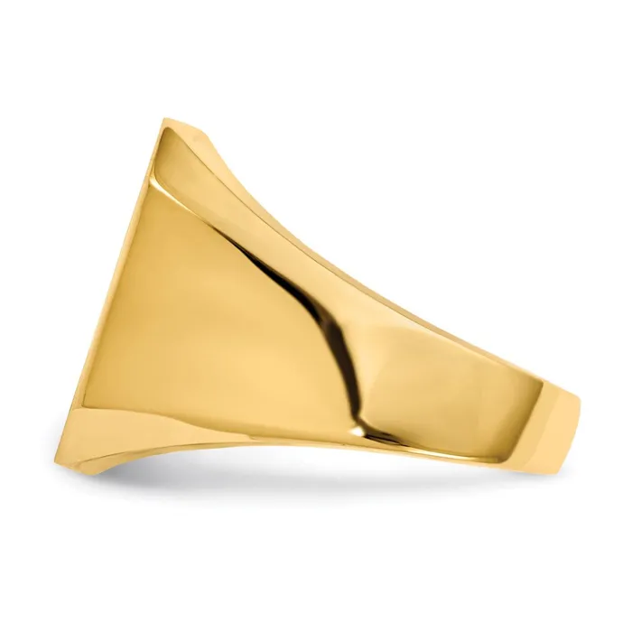Goldia 14K Yellow Gold 170x150mm Open Back Mens Signet Ring Rings