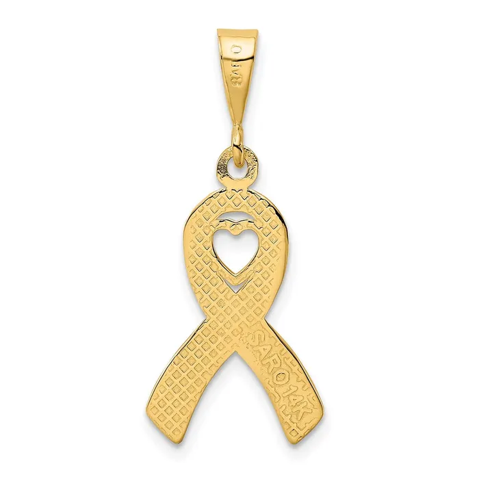 Goldia 14k Yellow Gold Heart In Awareness Pendant Necklaces