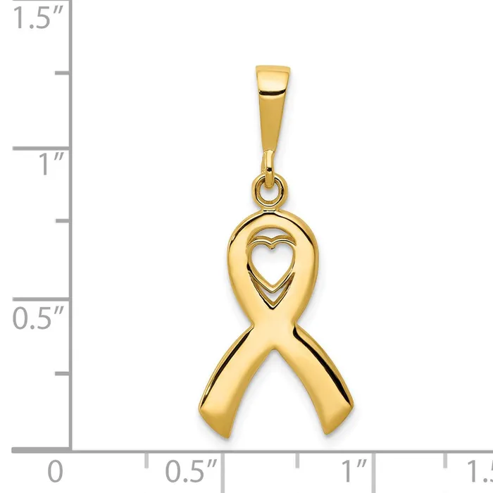 Goldia 14k Yellow Gold Heart In Awareness Pendant Necklaces