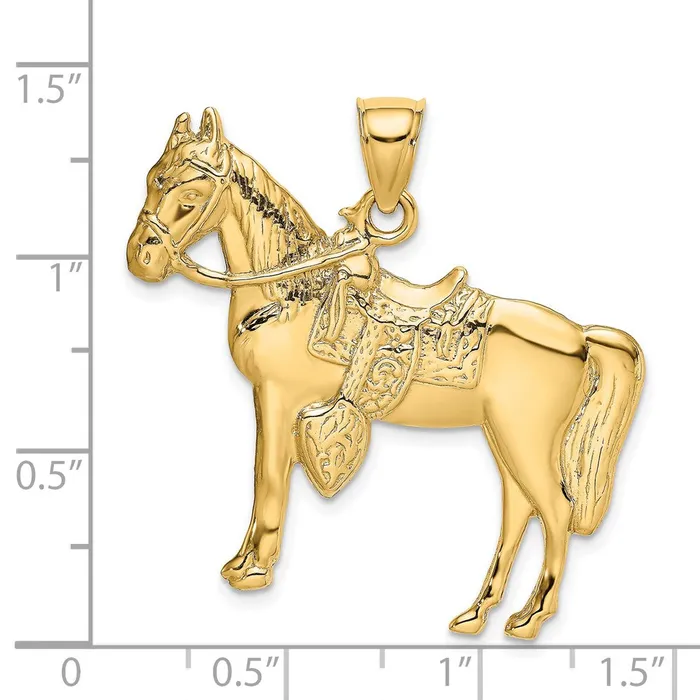 Goldia 14k Yellow Gold Horse w Saddle Charm Charm Necklaces