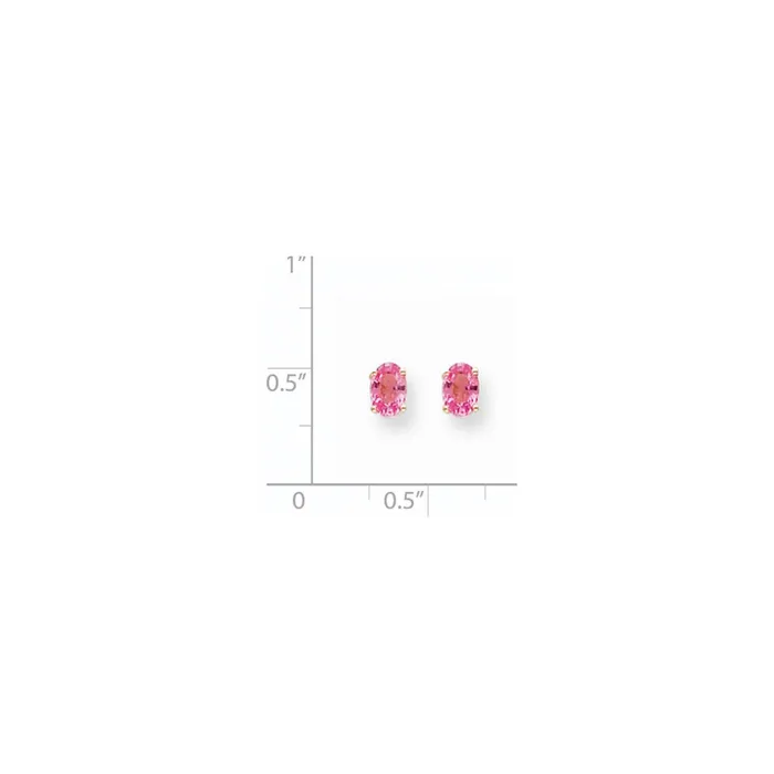 Goldia 14k Yellow Gold Pink Sapphire Post Earrings Earrings