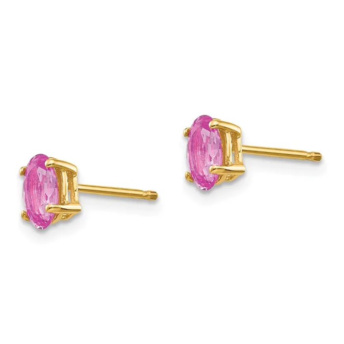 Goldia 14k Yellow Gold Pink Sapphire Post Earrings Earrings