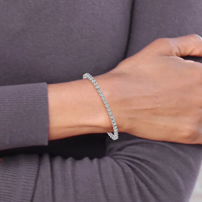 Goldia Bracelets 14k White Gold 2 38 Ct Lab Grown Diamond VSSI G Tennis Bracelet
