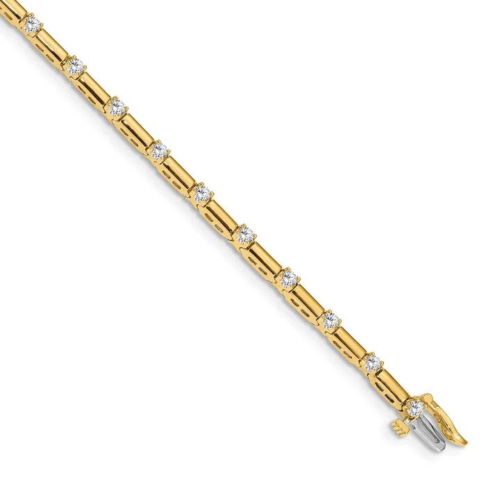 Goldia Bracelets 14k Yellow Gold Lab Grown Diamond VSSI FGH Tennis Bracelet