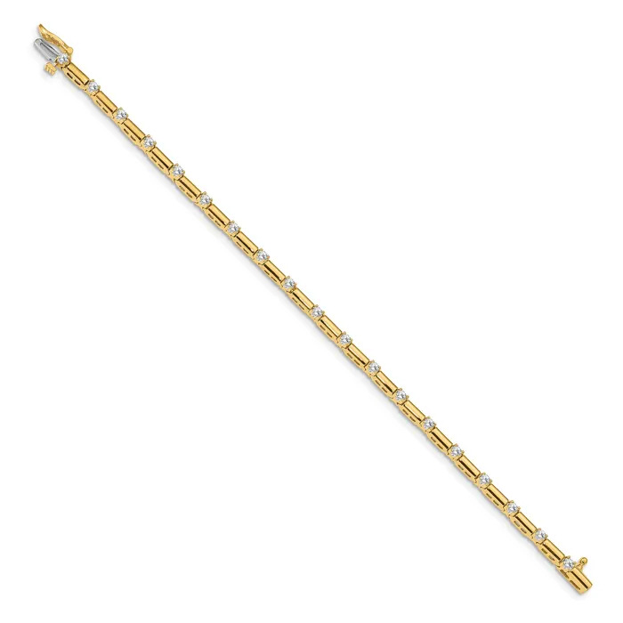 Goldia Bracelets 14k Yellow Gold Lab Grown Diamond VSSI FGH Tennis Bracelet
