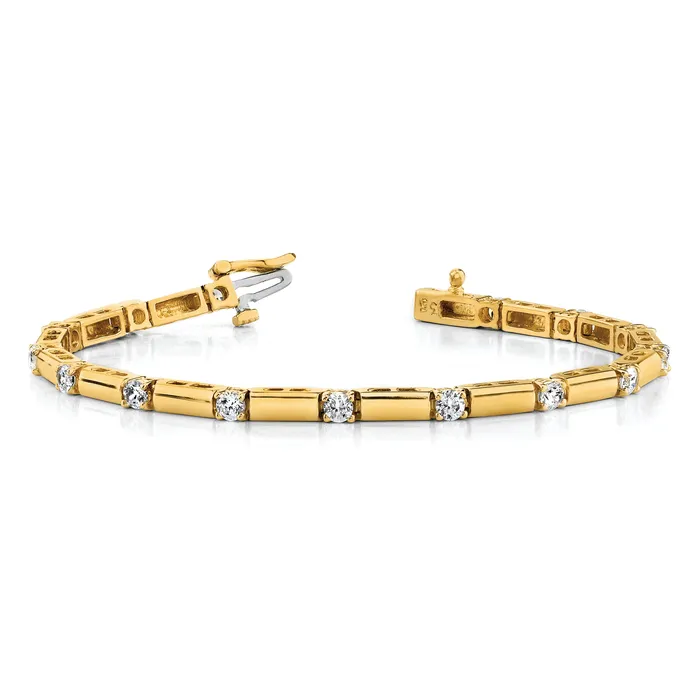 Goldia Bracelets 14k Yellow Gold Lab Grown Diamond VSSI FGH Tennis Bracelet