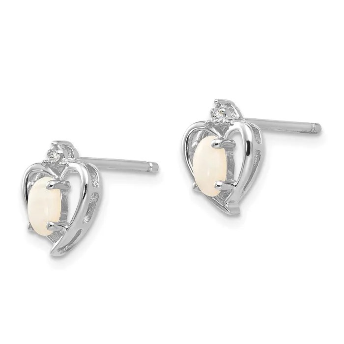 goldiaca 14k White Gold Opal Diamond Earring Earrings