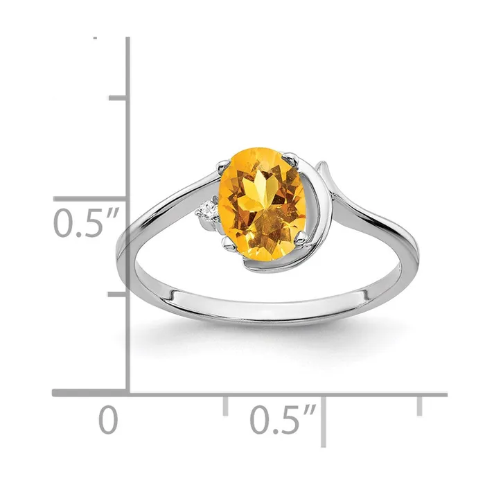 goldiaca Rings 14k White Gold 7x5mm Oval Citrine Checker VS Real Diamond ring goldiaca Rings 14k White Gold 7x5mm Oval Citrine Checker VS Real Diamond ring