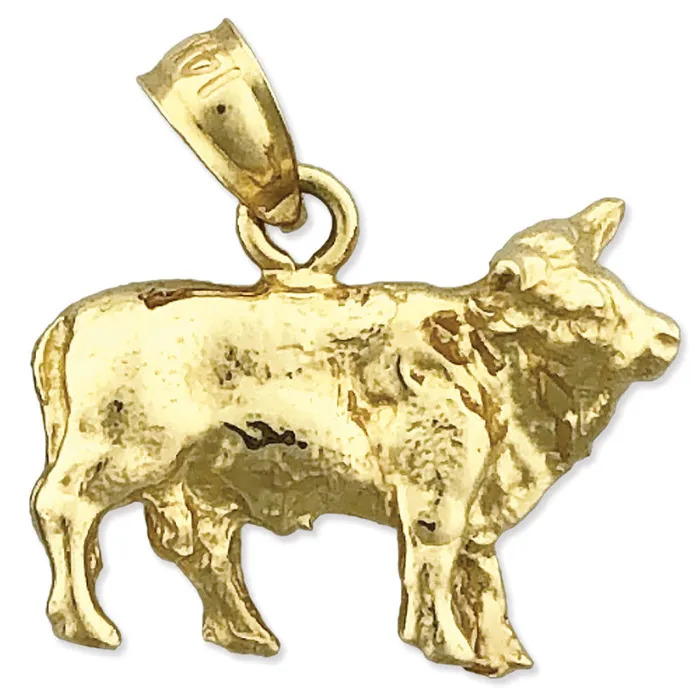 Goldia Charm Necklaces 14K Gold 3D Cow Charm