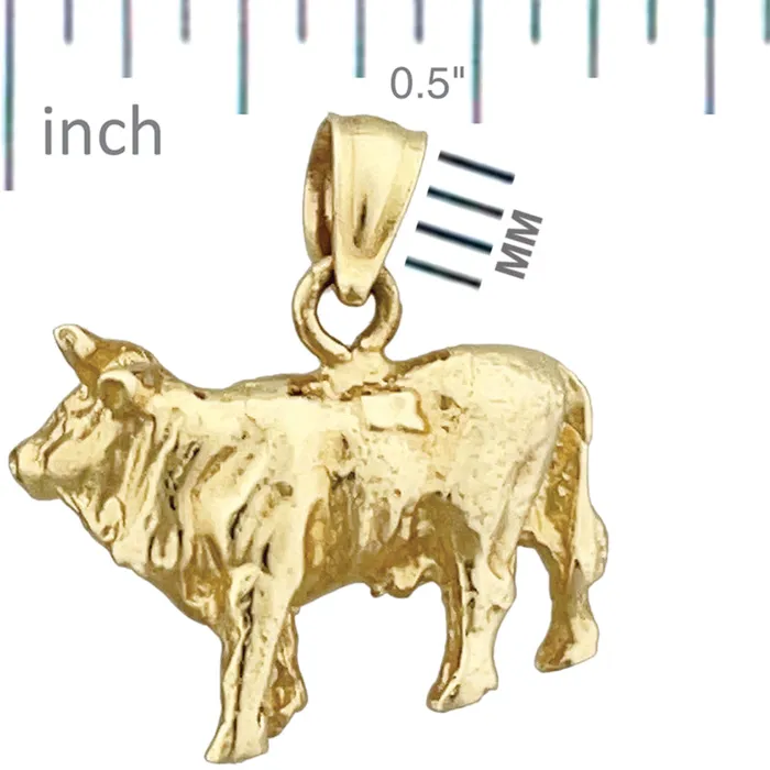 Goldia Charm Necklaces 14K Gold 3D Cow Charm