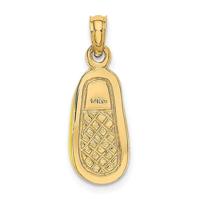 Goldia Charm Necklaces 14k Yellow Gold 3D w Yellow Enamel Baby Shoe Charm