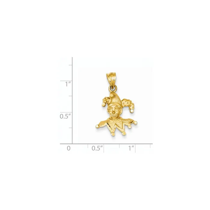 Goldia Charm Necklaces 14k Yellow Gold DiamondCut Clown Charm