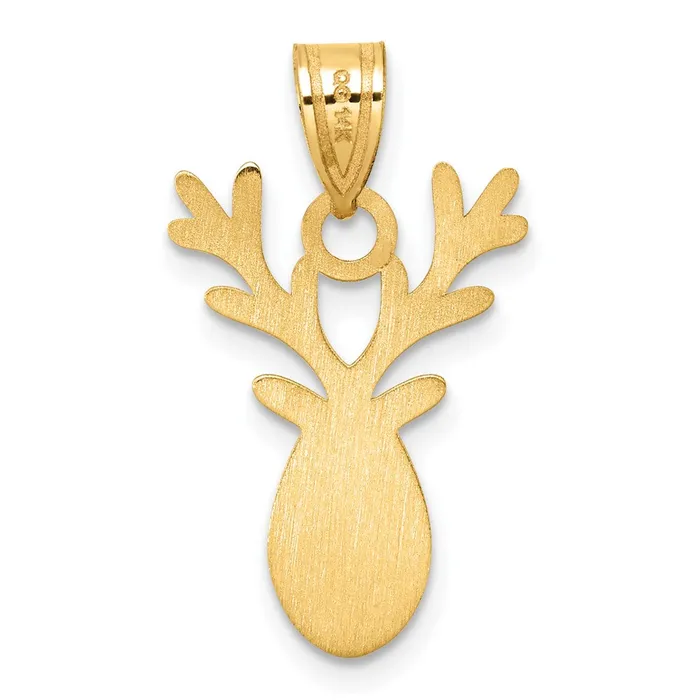 Goldia Charm Necklaces 14k Yellow Gold Enameled Reindeer Charm