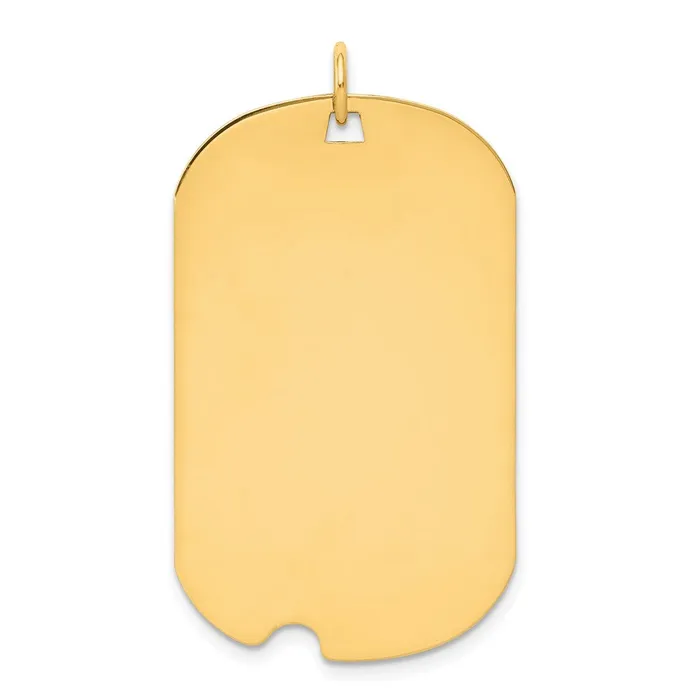 Goldia Charm Necklaces 14k Yellow Gold Plain 013 Gauge Engravable Dog Tag wNotch Disc Charm