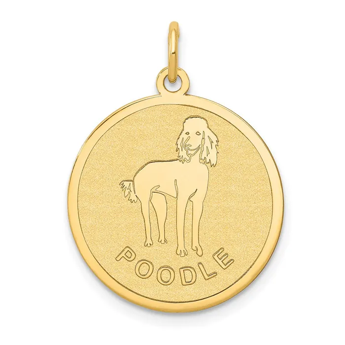 Goldia Charm Necklaces 14k Yellow Gold Poodle Disc Charm