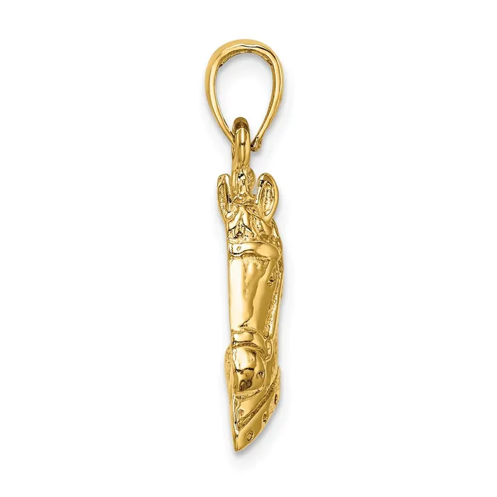 Goldia Charm Necklaces 14k Yellow Gold Textured Horse Head Charm