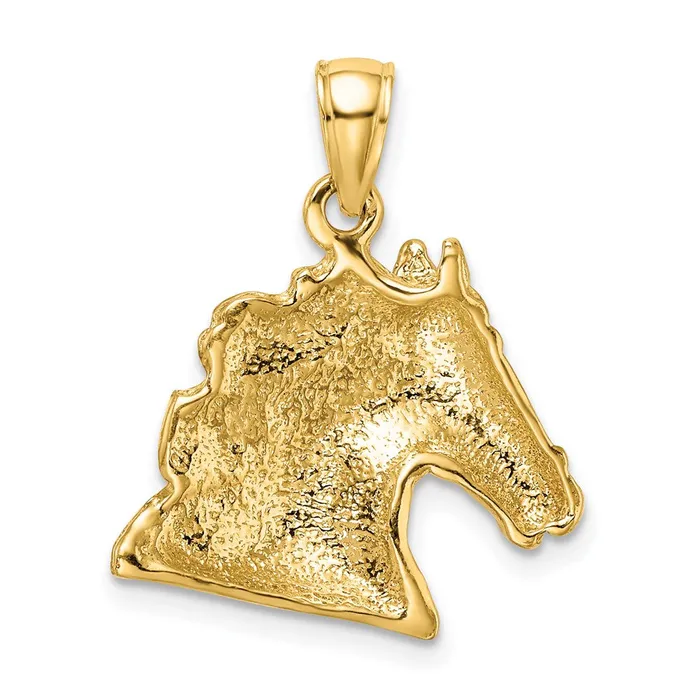 Goldia Charm Necklaces 14k Yellow Gold Textured Horse Head Charm