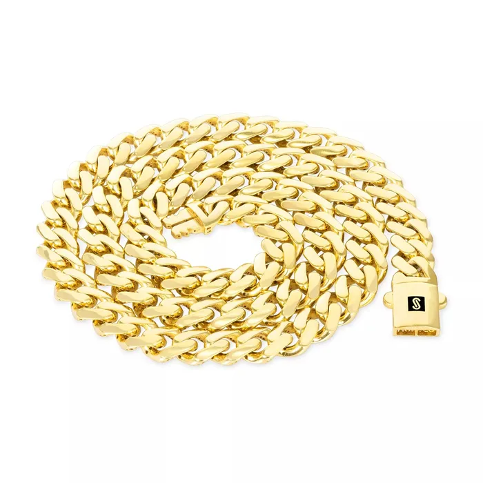 Goldiacom Bracelets 14K Yellow Gold Miami Cuban 6mm Royal Monaco Chain Bracelet 7 75 8 85 9