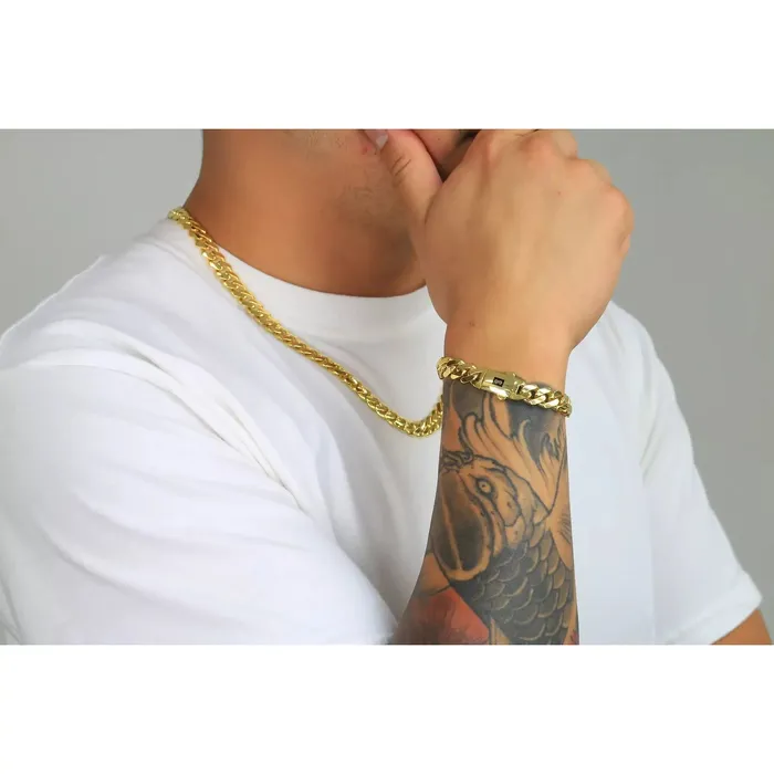 Goldiacom Bracelets 14K Yellow Gold Miami Cuban 6mm Royal Monaco Chain Bracelet 7 75 8 85 9