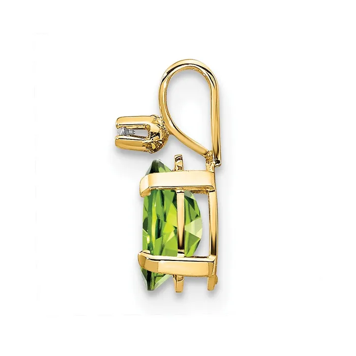 Goldiacom Necklaces 14k Diamond and Peridot Birthstone Pendant