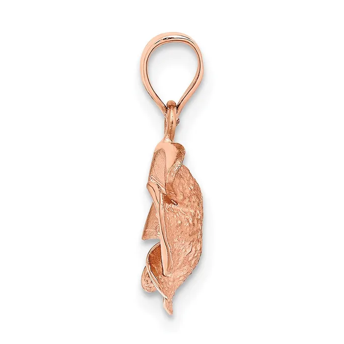 Goldiacom Necklaces 14K Rose Brushed Diamond Rose Pendant