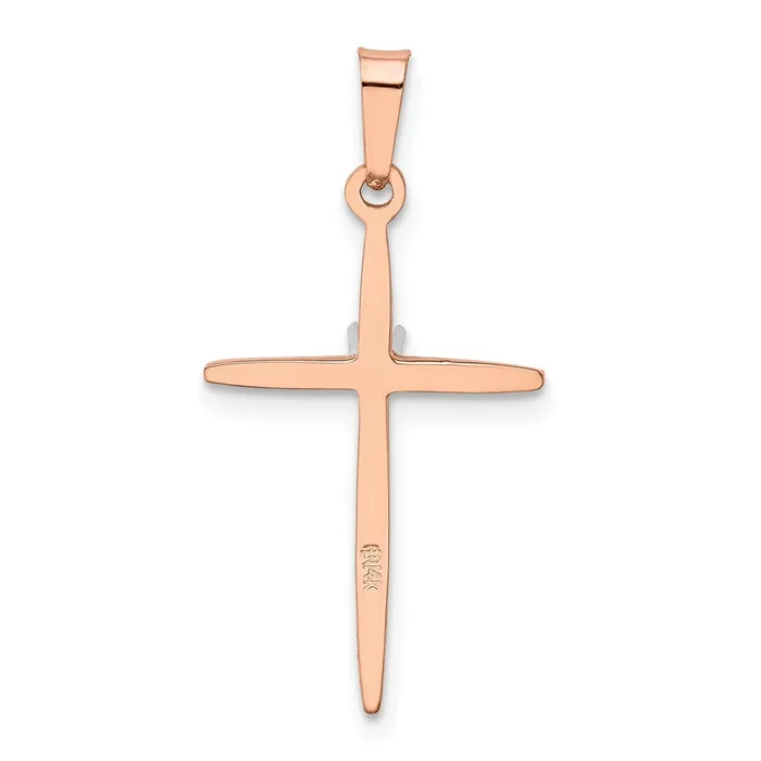 Goldiacom Necklaces 14k Rose Gold Diamond Cross Pendant