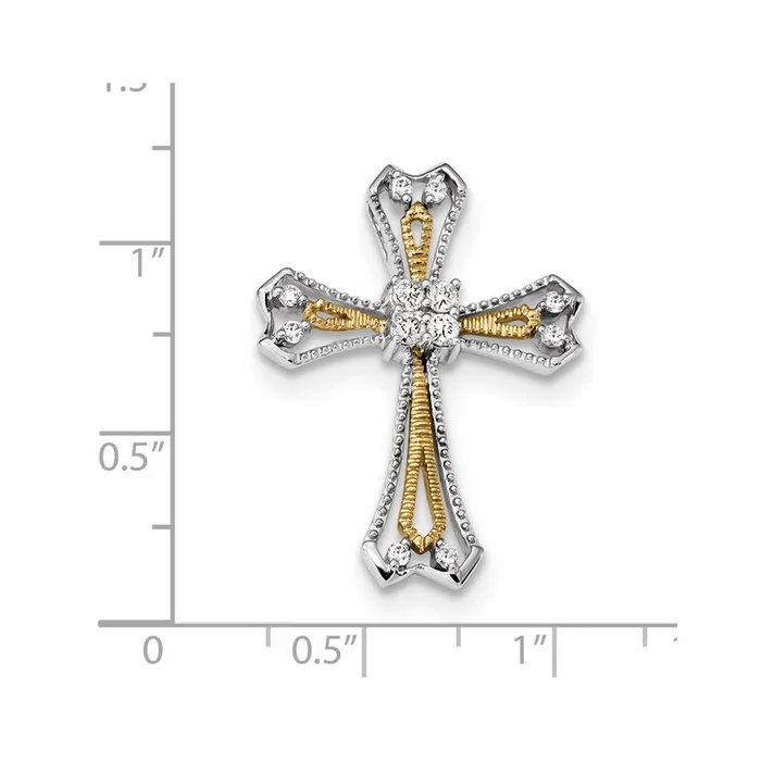 Goldiacom Necklaces 14k WhiteYellow Gold Diamond Chain Slide Pendant