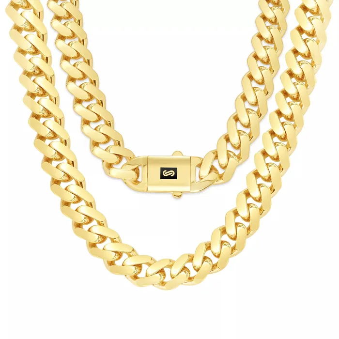 Goldiacom Necklaces 14k Yellow Gold Royal Monaco Miami Cuban Link 13mm Chain Pendant Necklace 28 Goldiacom Necklaces 14k Yellow Gold Royal Monaco Miami Cuban Link 13mm Chain Pendant Necklace 28