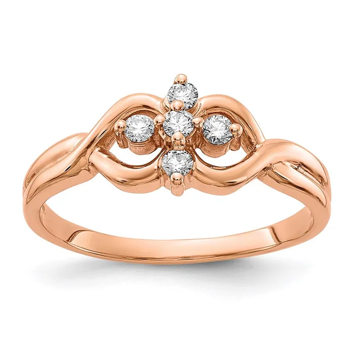 Goldiacom Rings 14k Rose Gold VS Real Diamond ring