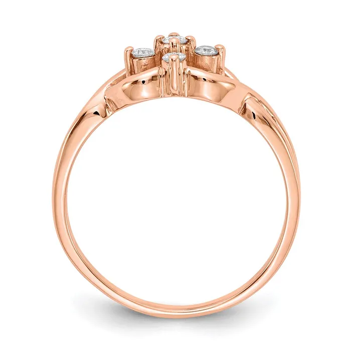 Goldiacom Rings 14k Rose Gold VS Real Diamond ring