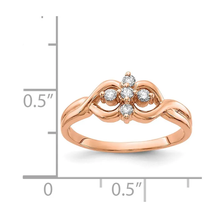 Goldiacom Rings 14k Rose Gold VS Real Diamond ring